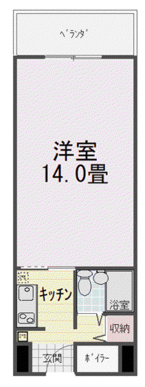 フラワーパレス白子(1K/10階)の間取り写真