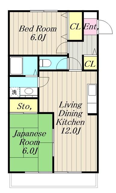 DWELL-AZUSA(2LDK/1階)の間取り写真