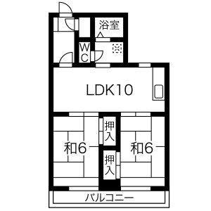タジマビル(2LDK/4階)の間取り写真