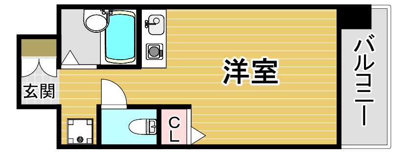 L-FLORA此花(ワンルーム/1階)の間取り写真