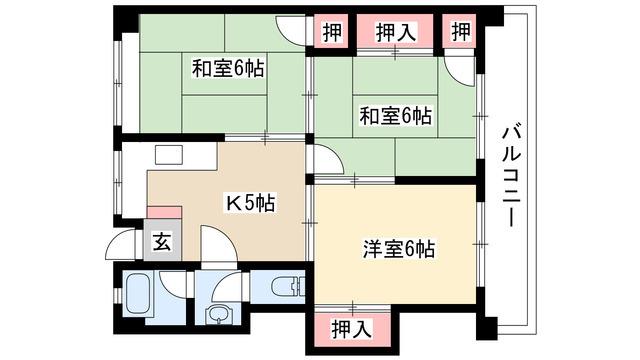 今枝マンション(3K/3階)の間取り写真