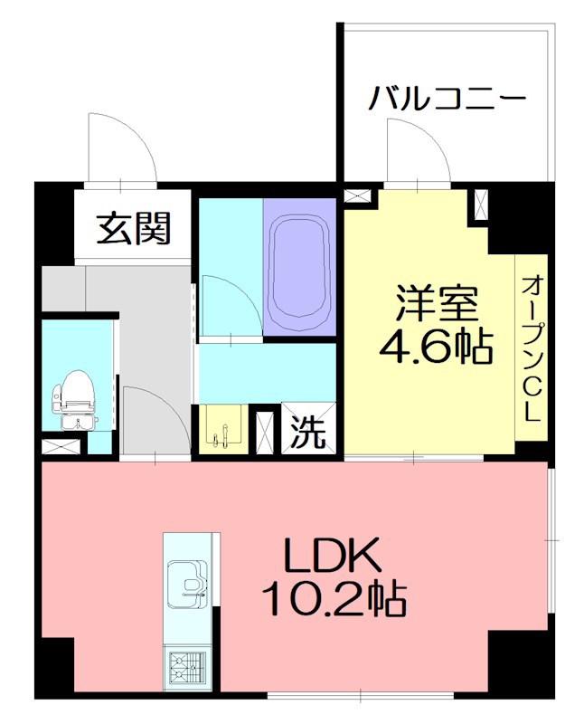 ルヴェール(1LDK/8階)の間取り写真