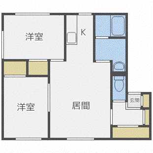 NEWエクセレント(2LDK/2階)の間取り写真