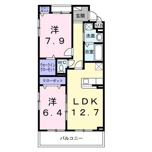 サンリットハーモニー(2LDK/2階)の間取り写真