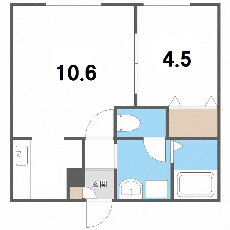 EXCELLENT COMFORT B(1LDK/2階)の間取り写真