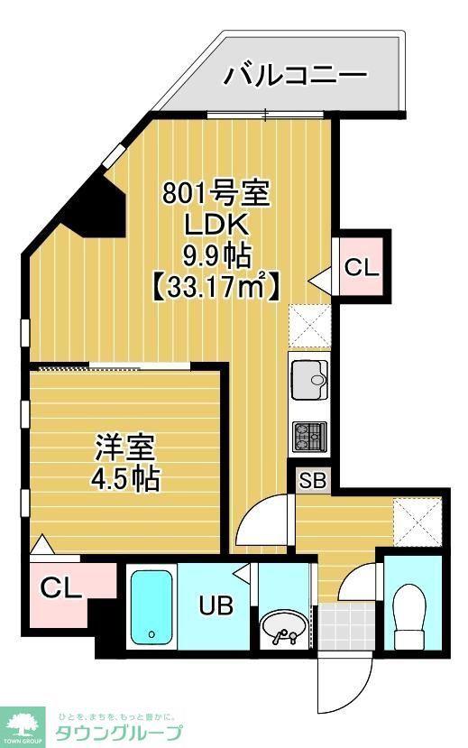 ソラトワーヌ(1LDK/8階)の間取り写真
