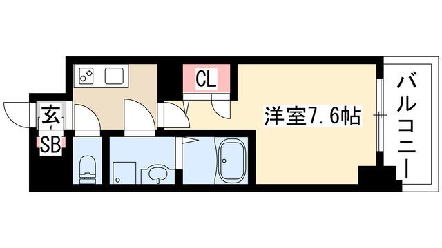 S-RESIDENCE葵(1K/3階)の間取り写真