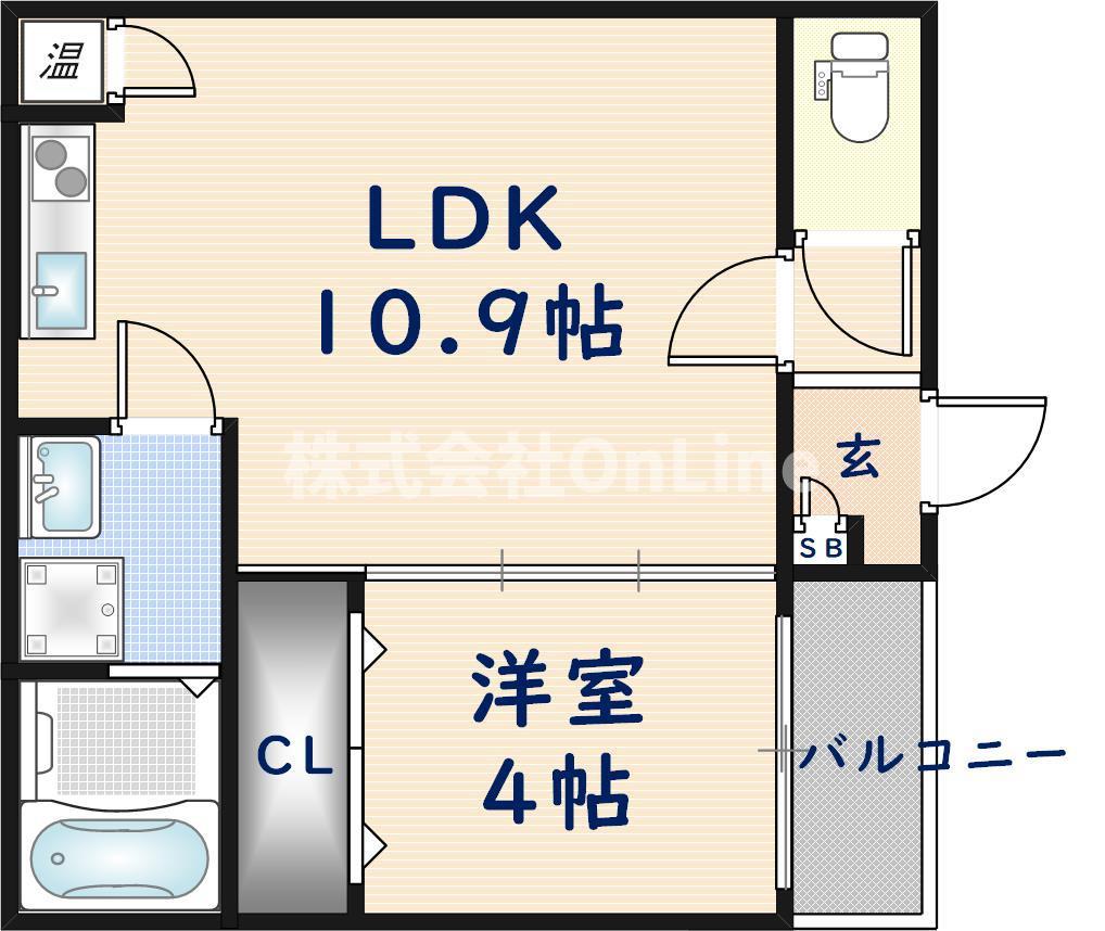 GRANDIR小路東(1LDK/3階)の間取り写真