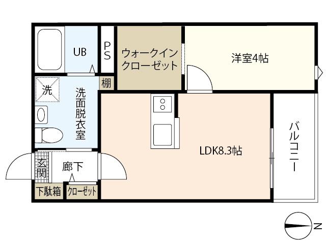 REGALE サウス(1LDK/2階)の間取り写真