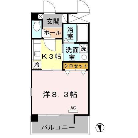 ALCYONE(1K/2階)の間取り写真