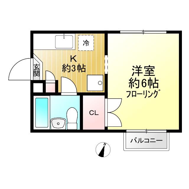 グレイス久我山II(1K/2階)の間取り写真
