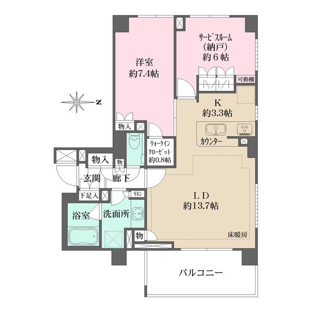 BELISTA四谷大京町(1SLDK/1階)の間取り写真