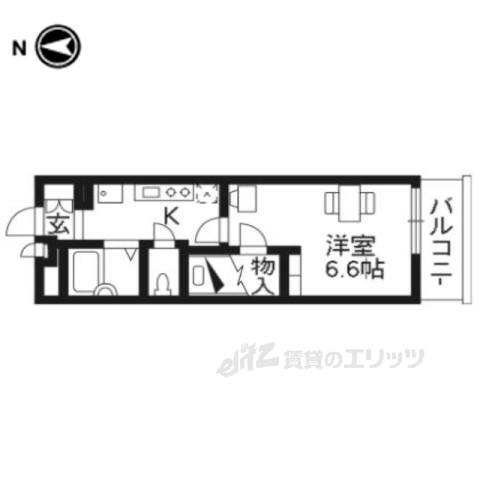 レオパレスプリオール東山Ⅲ(1K/1階)の間取り写真