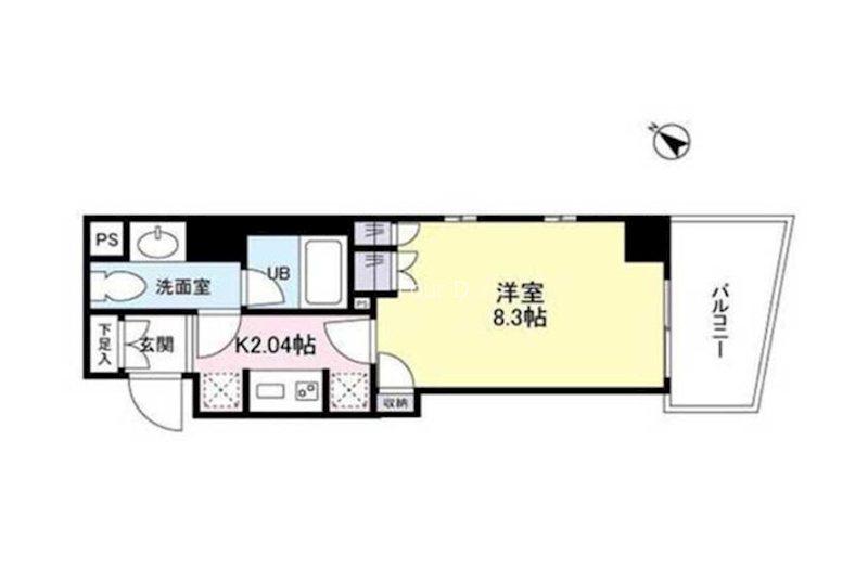 日本橋ミスモ(1K/7階)の間取り写真