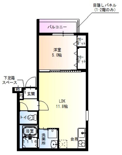 フジパレス堺東III番館(1LDK/2階)の間取り写真
