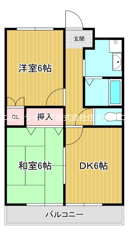 アビリティケイ(2DK/3階)の間取り写真