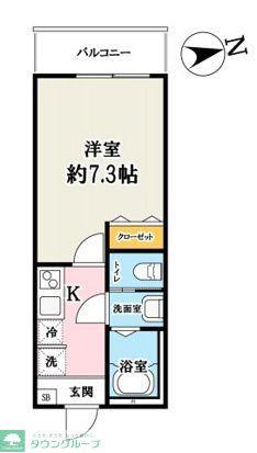 コスモアルカディア3(1K/3階)の間取り写真