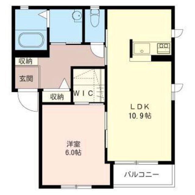 クレール鳥ヶ谷(1LDK/2階)の間取り写真