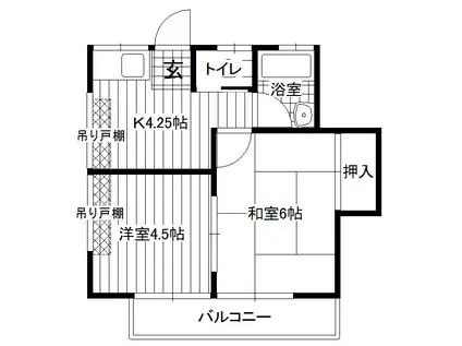 福寿ハイツ(2K/2階)の間取り写真