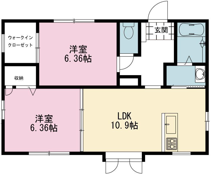 プロムナード(2LDK/1階)の間取り写真
