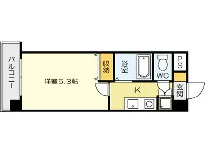 グレイス片野(1K/3階)の間取り写真