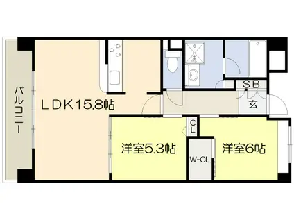 リラフォート千里中央(2LDK/6階)の間取り写真