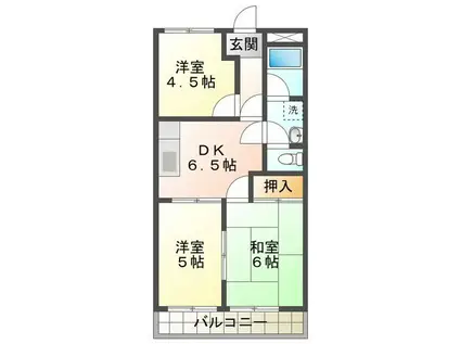 アーバンハイツ A棟(3DK/2階)の間取り写真