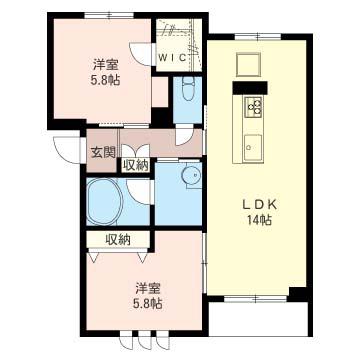 KANOA(2LDK/1階)の間取り写真