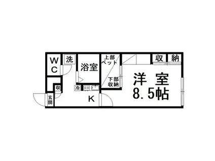 レオパレス鳥取分岐(1K/1階)の間取り写真