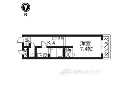 グラン上桂(1K/1階)の間取り写真