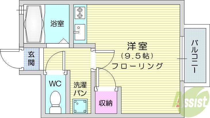 メゾン・エスポワールA(ワンルーム/2階)の間取り写真