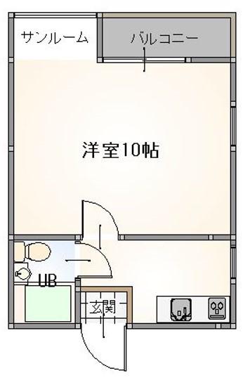 BEEハイム(1K/2階)の間取り写真