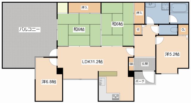 グランドメゾン姫路(4LDK/5階)の間取り写真