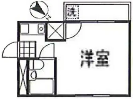 サンライズ三宅A棟(ワンルーム/2階)の間取り写真