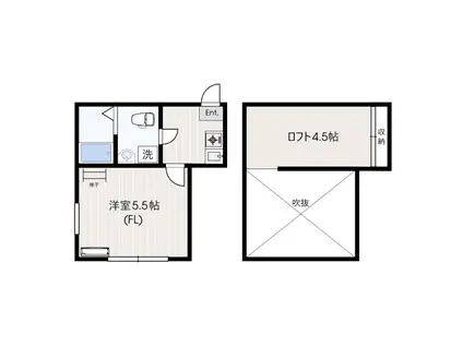アザーレ百合ヶ丘弐番館(1K/2階)の間取り写真