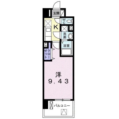フィオーレ三の丸(1K/1階)の間取り写真