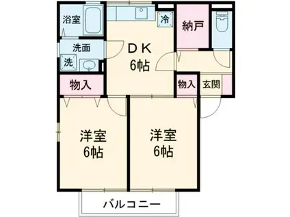 スカイアップ(2DK/2階)の間取り写真