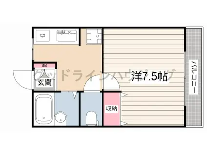 大久保ハイム(1K/2階)の間取り写真