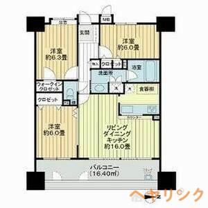 ネオグランデ藤ヶ丘(3LDK/3階)の間取り写真