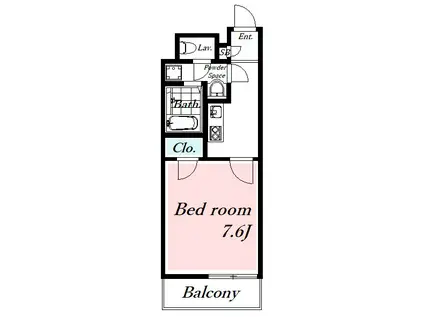 クレイノグラシアス ツー(1K/3階)の間取り写真