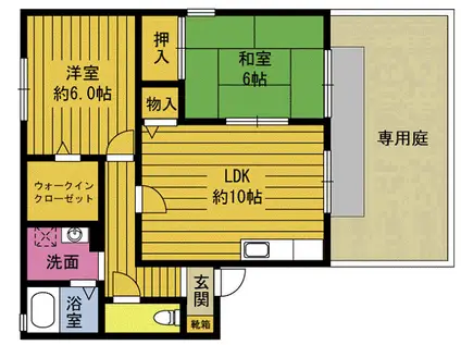 エバーグレースムロヤA(2LDK/1階)の間取り写真