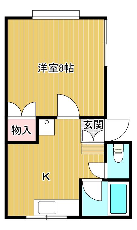 ヴァンテアンA(1K/1階)の間取り写真