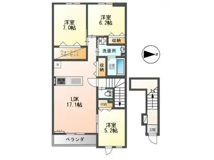 MADISON SEED(3LDK/2階)の間取り写真