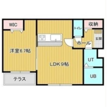 シュクル七重浜(1LDK/4階)の間取り写真