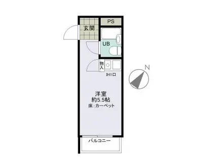 ハイシティ南青山(ワンルーム/2階)の間取り写真