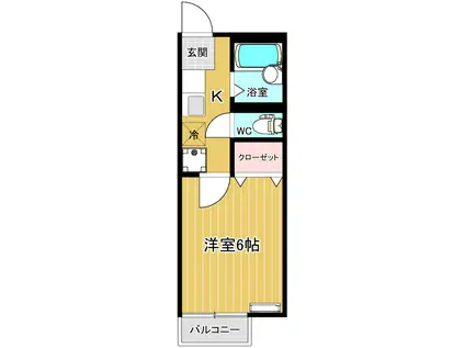 デュオトリアIII(1K/1階)の間取り写真