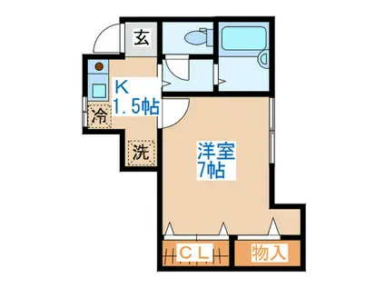 FLAT K(1K/1階)の間取り写真