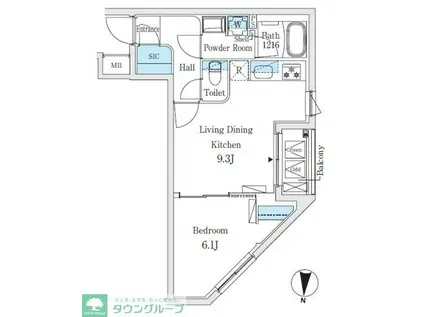 SOLASIARESIDENCE亀戸(1LDK/3階)の間取り写真