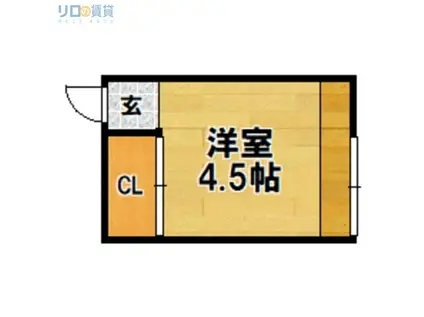 牧野アパート(ワンルーム/2階)の間取り写真