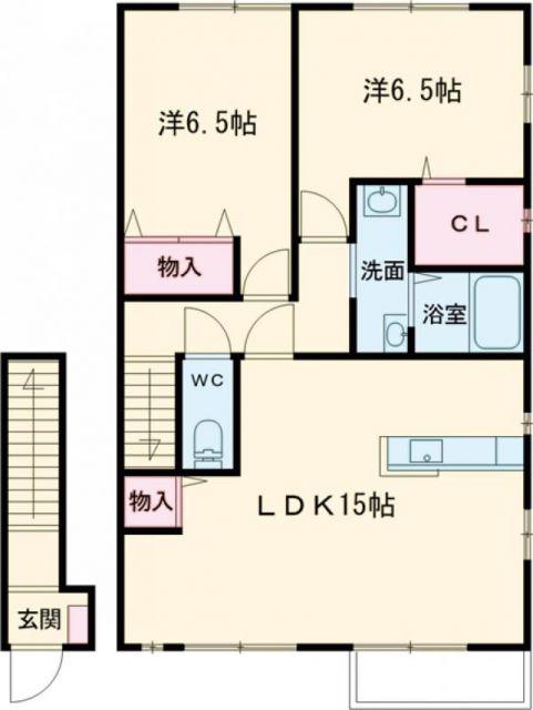 コンフォート大島IV A棟(2LDK/2階)の間取り写真
